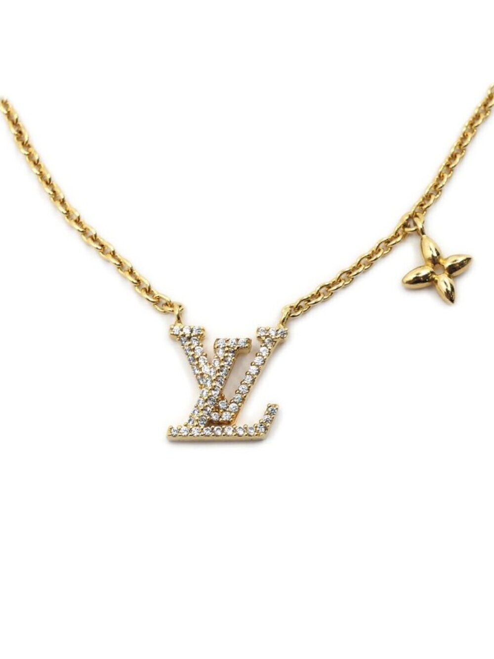 Louis Vuitton Necklace LV Iconic Gold Metal Rhinestone